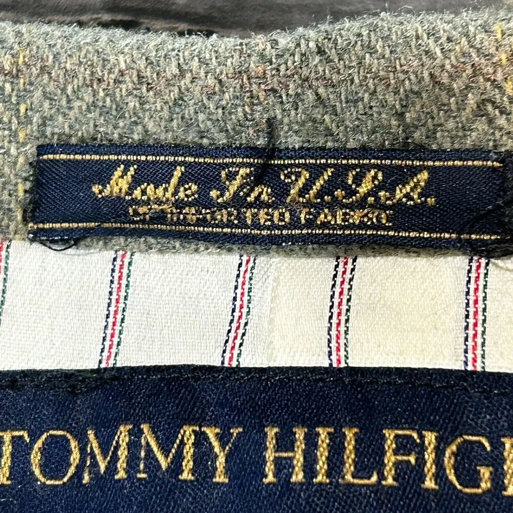 Vintage Tommy Hilfiger Mens Blazer 44R Green Single Vent Made In USA Jacket Only - Picture 7 of 16